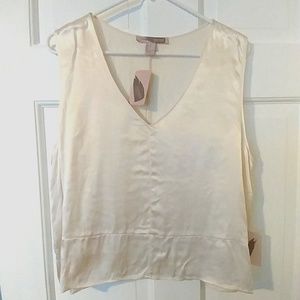 Forever 21 Cream Silky Shell Size L NWT